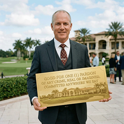 Thugge here holding the golden ticket during a 2025 fundraiser.