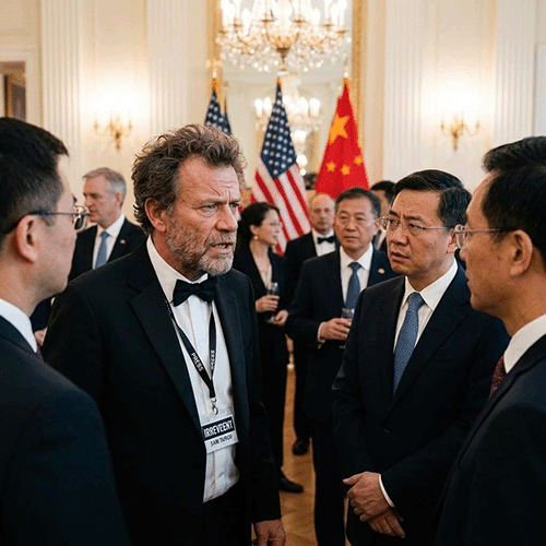 Sam at the Chinese reception in Beijing.